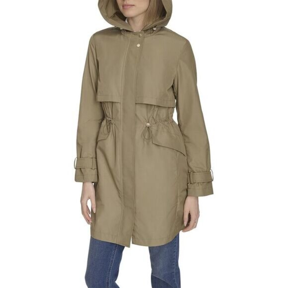 NEW COLE HAAN Rain Trench Coat in sage for women 825 7m3 - Picture 6 of 9